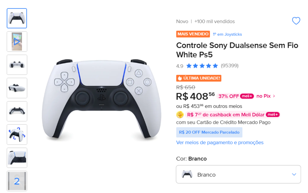 Controle Sem Fio DualSense PS5 - Edição Padrão